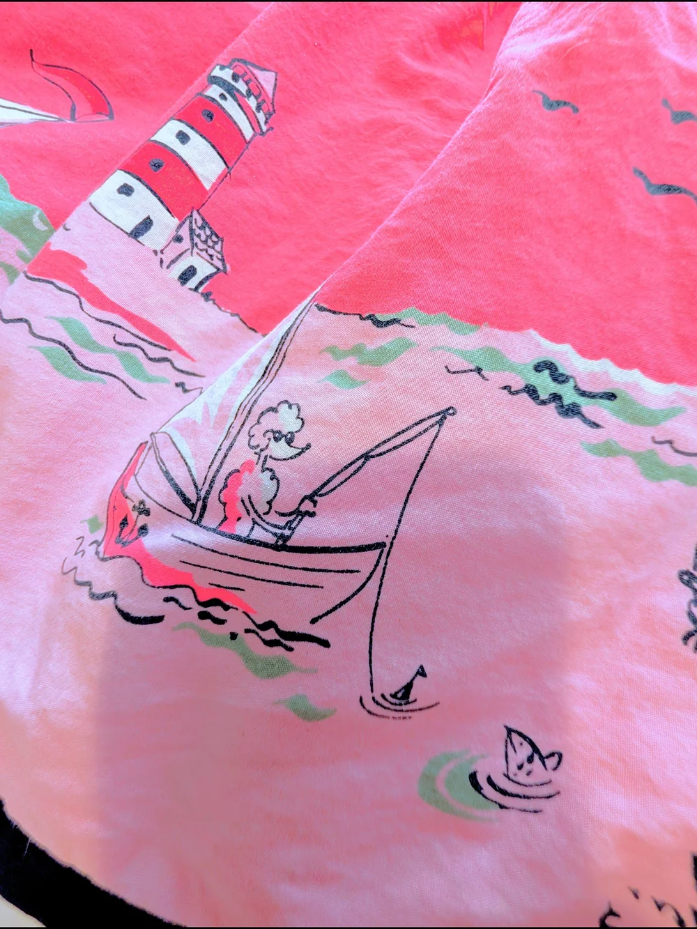 BabyGAP Pink Paris Poodle Sailboat Fishing Scene Dress W/ Tulle Slip Girls 4T